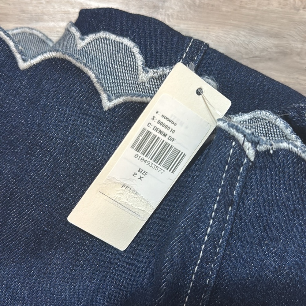 NWT! Anthropologie Pilcro Scalloped Denim Buttondown Dress - Size 2X 👝 - Picture 10 of 11